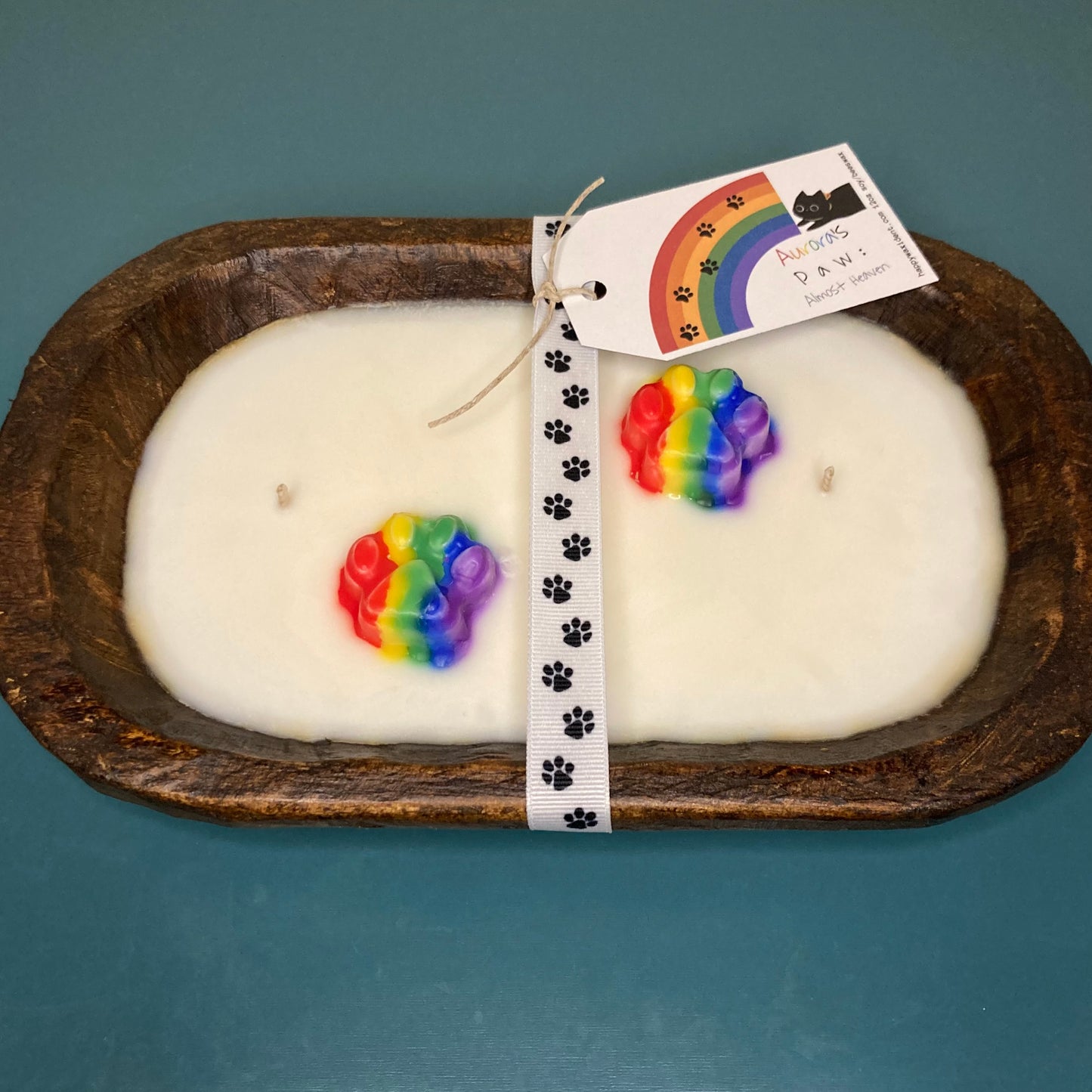 Aurora's Paw Print Wood Bowl - Almost Heaven