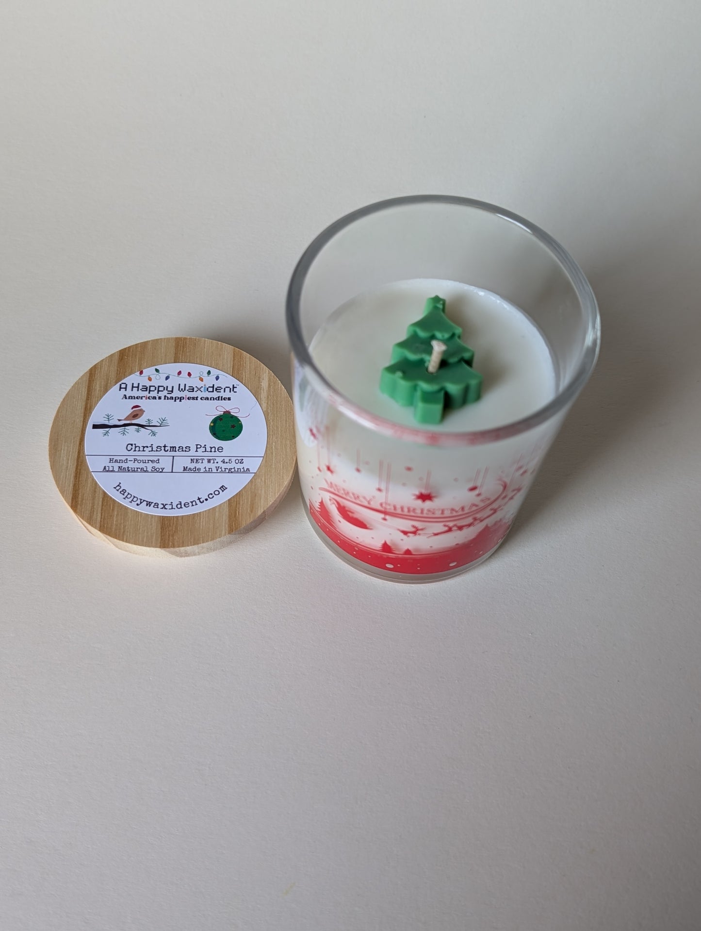 Christmas Pine Glass Jar