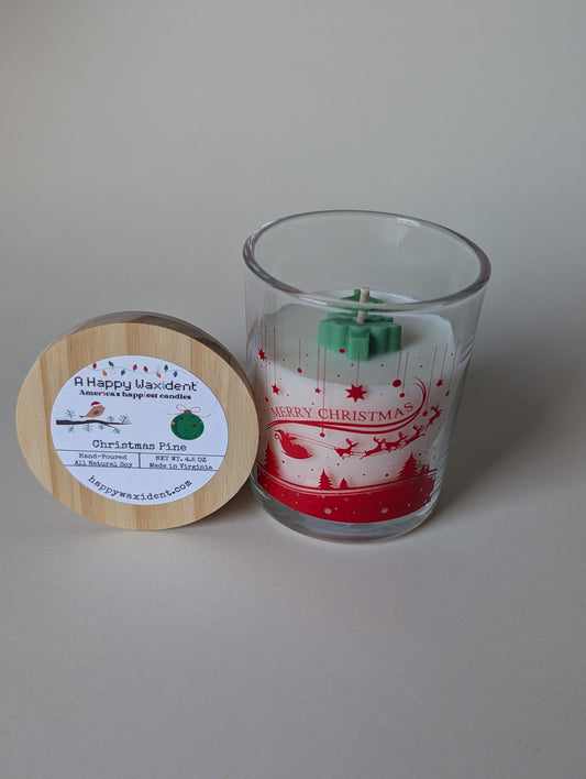 Christmas Pine Glass Jar