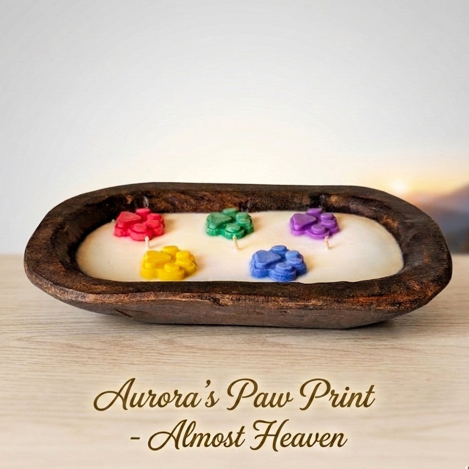 Aurora's Paw Print Wood Bowl  - Almost Heaven